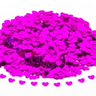 hot pink hjerter bord konfetti